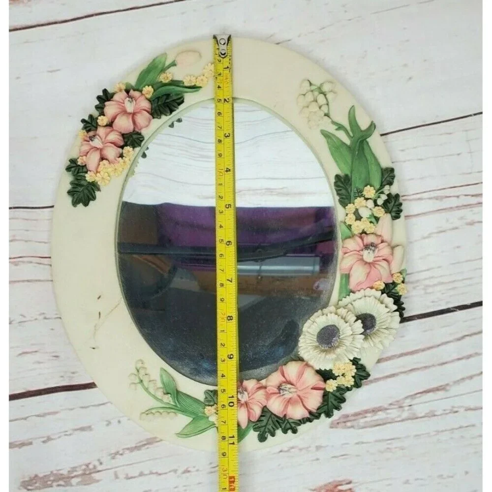 Rare Vintage Floral Embossed Dresser Mirror | Hanging Wall Mirror for Home Décor